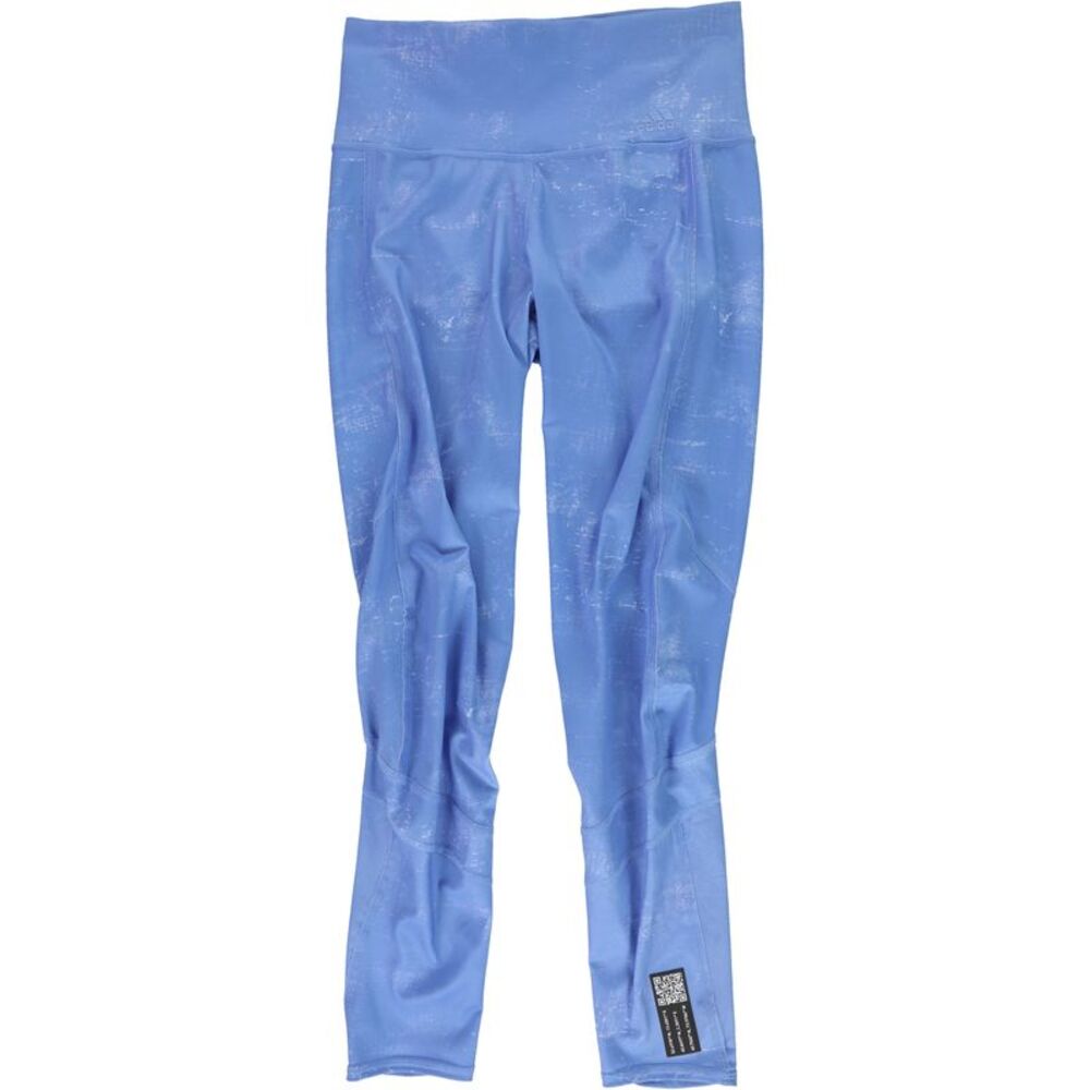 Adidas Womens Stylish Tapered Compression Leggings Athletic Pants, Blue, S, DM